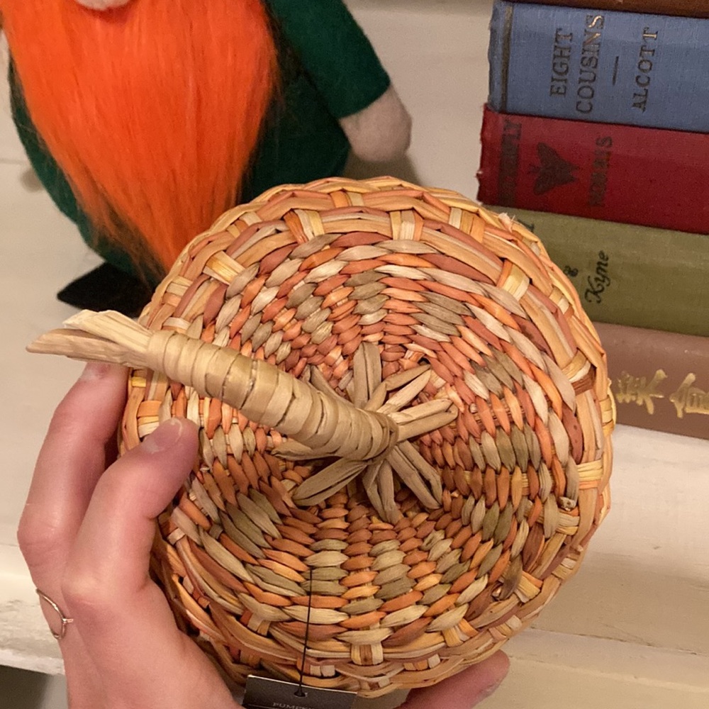 Threshold Target Medium Woven Straw Rustic Pumpkin Accent - Picture 3 of 10